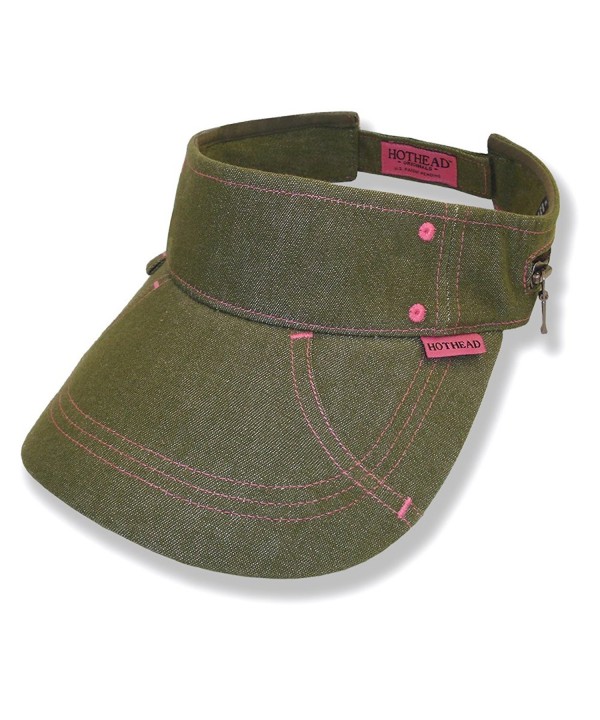 Hothead Large Brim Sun Visor Hat - Denim in Olive - CL11D0VXOWJ