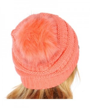 C C Serenita Ribbed Matching Pom Pom in Women's Skullies & Beanies