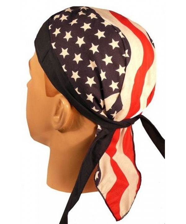 Skull Cap Biker Caps Headwraps Doo Rags - Large US Flag - CC12ELHP8RJ