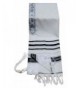 Acrylic Tallit (Imitation Wool) Prayer Shawl in Black Stripes Size 24" L X 72" W - CK11763UTW5