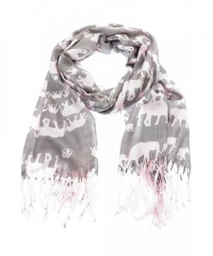 Hand By Hand Aprileo Women's Animal Pashmina Scarf Wrap Elephant Shawl Wrap - Pink. - CJ12GUFVJYB