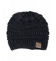 Metallic Black Cable Cutie Polyester Women's One Size Fits Most Knit Beanie Style Hat - CB186A52XDG