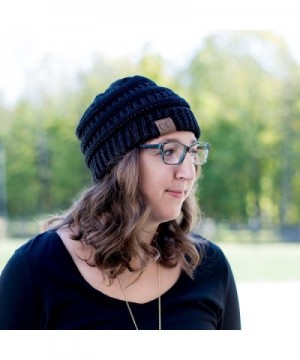 Metallic Black Polyester Womens Beanie