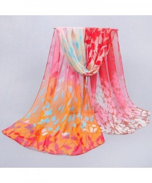 Sunward Fashion Chiffon Pashmina flower Orange