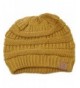 Slouchy Cable Knit Beanie Skully Hat - Mustard - CK11RX91AG5