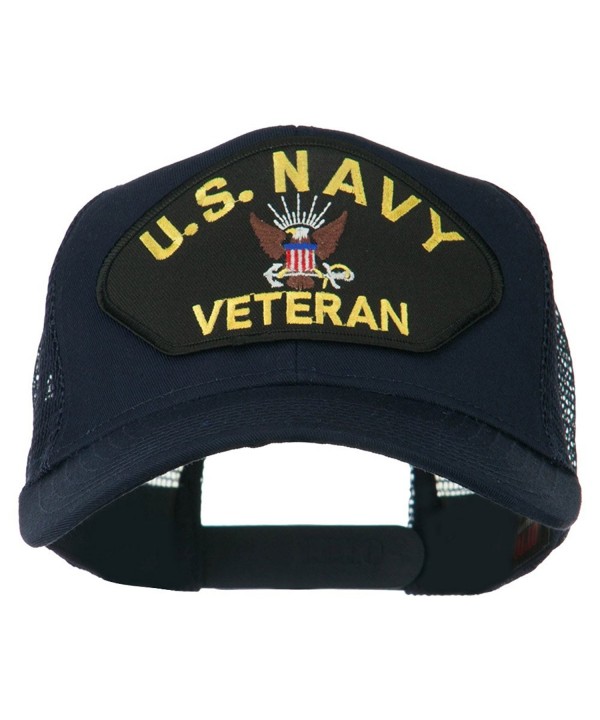 US Navy Veteran Military Patch Mesh Back Cap - Navy - CZ11MJ3QZTX