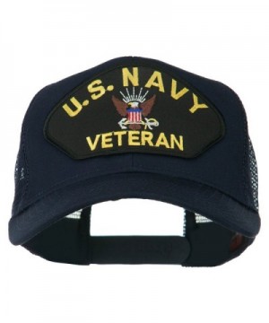 US Navy Veteran Military Patch Mesh Back Cap - Navy - CZ11MJ3QZTX