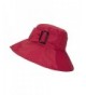 FLH Cute Bucket Rain Hat w/Buckle Accent- 3.5 inch Wide Brim- Roll-Up Packable - Red - C818595L6KS