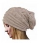 Slouch Beanie- Forthery Women Winter Ski Wool Baggy Hat Skull Beanie Toboggan Knit Hat/Cap - Beige - CB188O5ZLYH