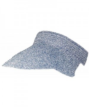 Tropic Hats Tweed Womens Packable Roll-Up Wide Brim Sun Visor (One Size) - Blue - C817YUAEC4W