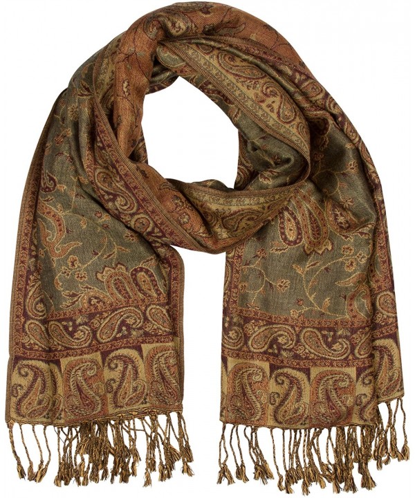 Sakkas Double Layer Jacquard Paisley Pashmina Shawl / Wrap / Stole - Celadon Green - C11165EYDTL