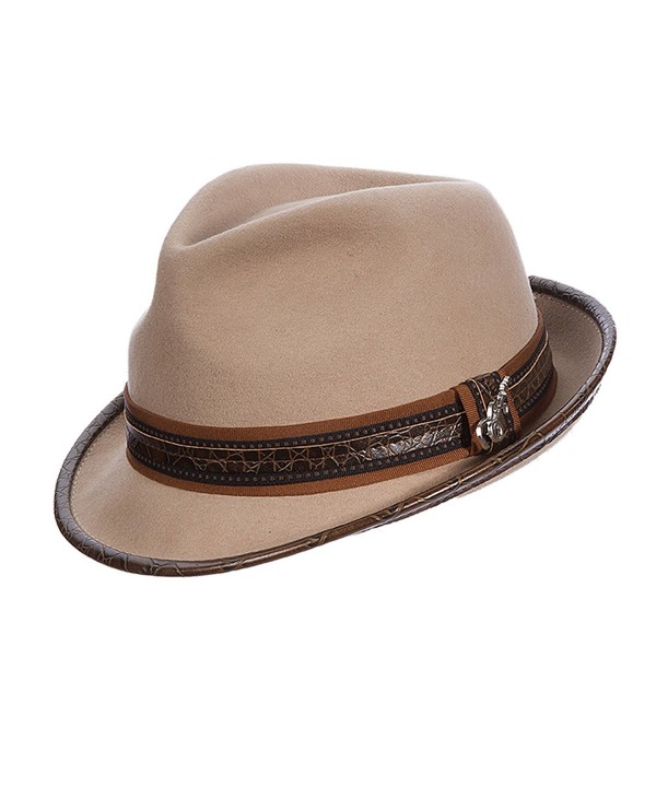 Carlos Santana Wool Felt Fedora with Guitar Pin - Meditation (SAN216) (L/XL- TAN) - CB11PJQ63DP