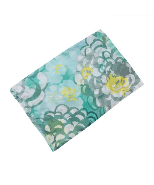 GERINLY Spring Scarf Wrap Enchanting Petals Women Lightweight Shawls - Green - CW18C3UC845