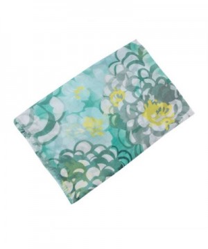 GERINLY Spring Scarf Wrap Enchanting Petals Women Lightweight Shawls - Green - CW18C3UC845