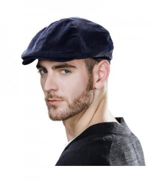 SIGGI Mens newsboy Cap Winter Hat Elastic Adjustable IVY Flat Cap Gatsby Lined - 89094_navy - C3186S94Y9A