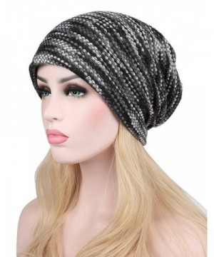 I wish Womens Soft Mercerized Cotton Knit Beanie Sleep Turban Hat Headwear For Cancer 3 Pack - Grey 01 - CX186TZ8OUD