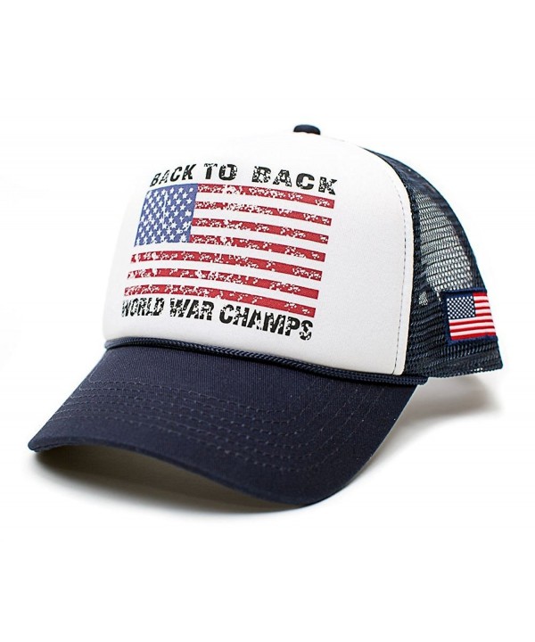 Back To Back World War Champs Unisex-Adult Cap -One-Size Navy/White/Navy - CU12H0IFBVT