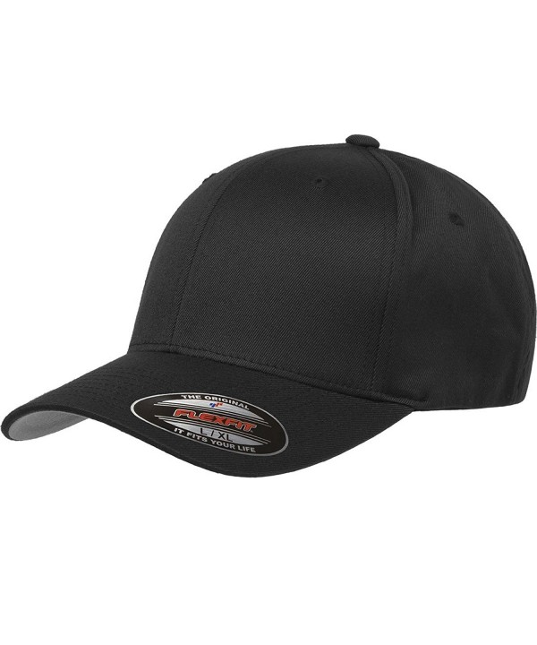 Flexfit Men's Athletic Baseball Fitted Cap - Black - CS182YM6W0X