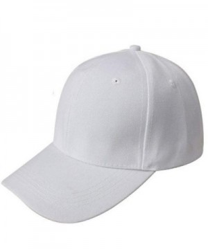 Kemilove Baseball Cap Blank Hat Solid Color Adjustable Hat - White - CF12IFS06S1