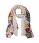 Wrapables Luxurious 100% Charmeuse Silk Floral Painting Long Scarf with Hand Rolled Edges- Roses in Bloom - CV11JY346KB