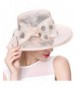 June's Young Women Hats Summer Hat Sinamay Bow Polka Dot - Light Champagne - CM12F6KDYGH