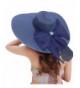 30th floor Women's Summer Wide Brim Beach Hats Sexy chapeau Large Floppy Sun Caps - Navy Blue-6 - CY17YZLAM82