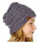 SERENITA C.C Unisex 4 Tone Multicolor Warm Cable Knit Thick Beanie Hat - Purple/Dk. Denim/Beige/Navy - CT186GA6NCX