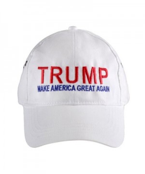 Donald Trump 2016 Adjustable Adult Unisex Cap "MAKE AMERICA GREAT AGAIN!" Beautiful EMBROIDERED Text - White - C9129SP32AN