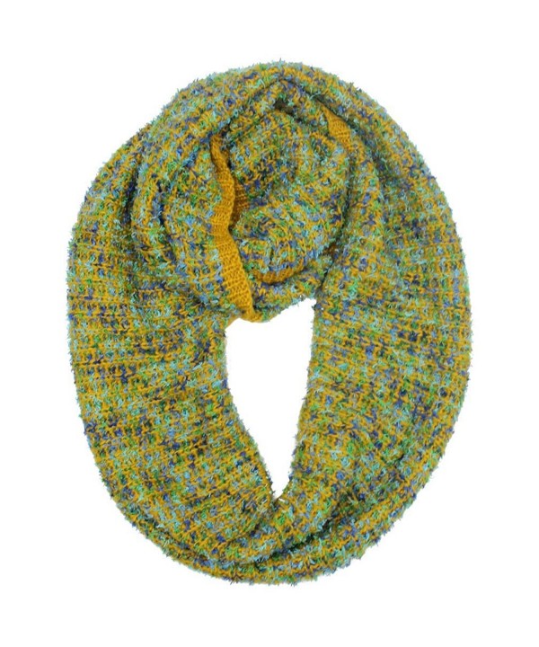 Winter Knit Multicolor Unisex Infinity Scarf - Yellow - C111OD09U5V