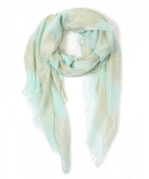 Women's Light weight Oblong Sparkle Shimmer Glitter Accented Scarf. - Aqua - CU182WCGXEN