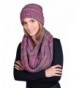Funky Junque CC Soft Stretch Beanie Bundled With Matching Infinity Scarf - 4 Tone Mix - Pink- Green- Olive- Taupe - CO180HGTL4G