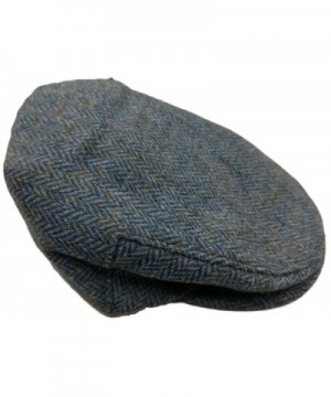 Irish Tweed Flat Cap (M (7 1/8)- Blue Herringbone) - CO11YKNEK4R