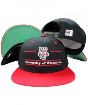 Wisconsin Badgers Classic Split Bar Snapback Adjustable Plastic Snap Back Hat / Cap - CN1176QKDOL