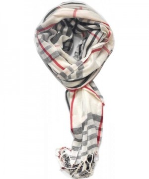 TitFus Classic Designer Inspired Plaid Pashmina Scarf Wrap shawl throw large (White) - CO11JZR0SYJ