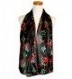 Christmas Scarf - Christmas Candy cane- Poinsettia Design w/ Gift Box By Knitting Factory - Black-os3009 - CJ187IXSCSD