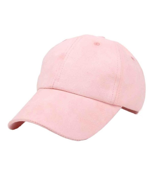 Oksale Bucket Hat Suede Adjustable Solid Flat Snapback Baseball Cap - Pink - C012HP5HTZD