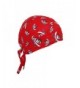 CTM Cotton Pirate Crossed Knives Skull Do RAG Cap - Red - CZ12M3YNMKR