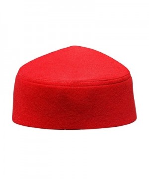 Solid Red Moroccan Fez-style Kufi Hat Cap w/ Pointed Top - CT12O416N64