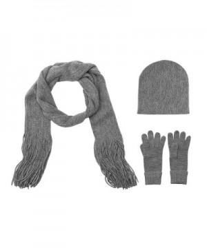 Winter Scarf Hat and Glove Gift Set Soft Womens Cold Weather 3 Pc. More Colors - Grey Heather - CO187LSE7L2