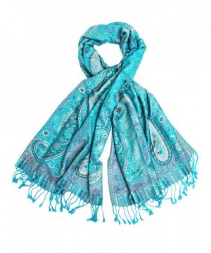 Bohomonde Pashmina Paisley Traditional Jacquard - Turquoise/Lavendar - CD12MASNBOM