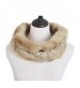 Premium Solid Color Winter Diamond Knit Faux Fur Trim Infinity Loop Circle Scarf - Brown - CP12N1GTX4R