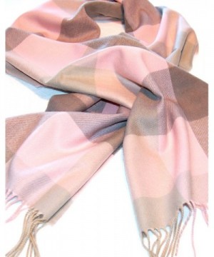 Pink & Taupe Plaid Cashmere Scarf - CR112HO501X