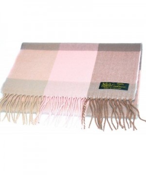 Pink Taupe Plaid Cashmere Scarf