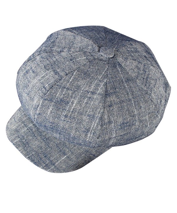 ZLS Women's Gatsby Newsboy Hat Cotton Linen Blend Painter Caps - Blue - CM12O3WYJY3