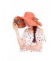 Wicky LS Women's Sun Hat Large Wide Brim Beach Visor Hat Foldable Beach Cap - Orange - CD12F4S0IF1