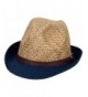 DRY77 Mens Straw Fedora Hats - Navy - CO11A3SWA6B