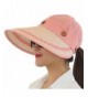 Kufv Women's Summer Beach Travelling Sun Hat UV Wide Brim Visor Caps - Pink - C712IKQNOG9