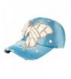 Highpot Women Rhinestone Butterfly Denim Baseball Cap Snapback Flat Hat - A - CG1832NCMRE
