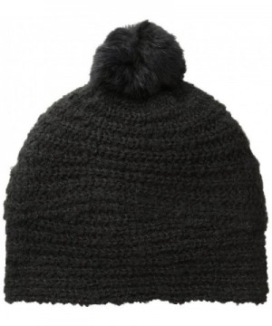 Echo Women's Balmoral Boucle Hat with Fur Pom - Black - CI11MN0DAVR