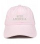 Trendy Apparel Shop WTF America Embroidered 100% Quality Brushed Cotton Baseball Cap - Light Pink - C9185HOL5D4